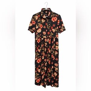 Zara Black Floral Midi Dress